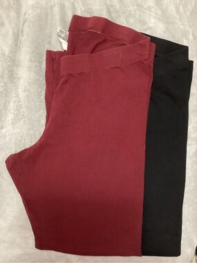 Old Navy Burgundy and Black Leggings Duo